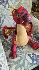 Lg. 21" Hug Me Interactive Dragon Dinosaur Plush w/ Wings "Push Me"