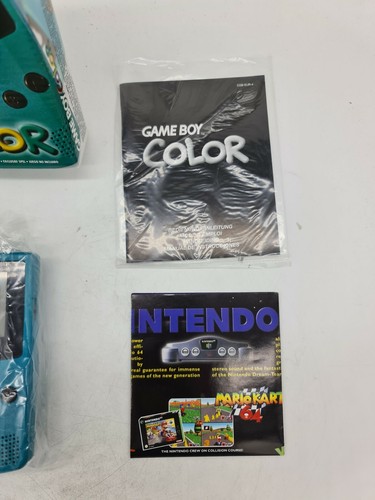 RARE NEUF NEW GAME BOY GAMEBOY COLOR GBC TEAL CONSOLE OVP BOXED BOITE SEALED - Foto 11 di 12