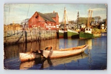 Postcard American Airlines Airplane Rockport MA 1950s Unposted Chrome