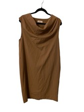 NWT Women’s 12 Calvin Klein Drape Neck Sheath Dress Beige - Missing Belt