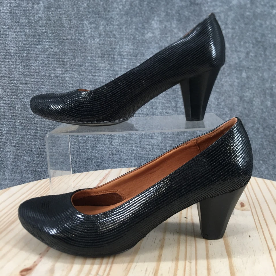 Zapatos de salón Gentle Souls para mujer 7,5 M Rupert finos sin cordones de cuero negro Foto 2 de 4