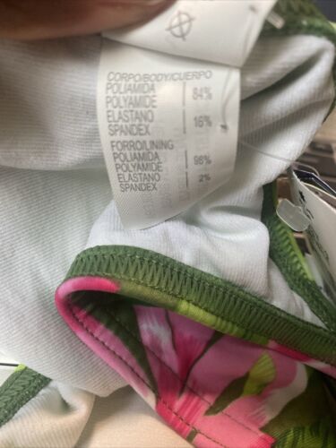 Cia Maritima Bikini Brazilian 2-pc Size S Pink Green Tropical Floral Rings - Picture 16 of 16