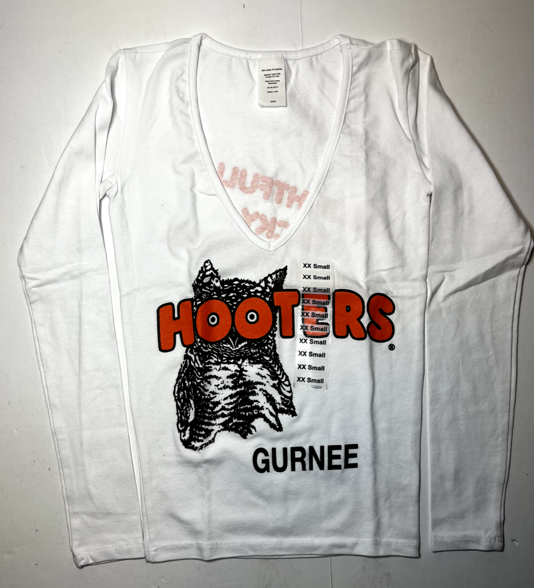フーターズ　ユニフォーム NEW HOOTERS Girl Uniform Long Sleeve V-Neck T-Shirt Gurnee IL