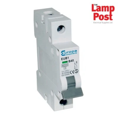 Europa MCB 40A 40 AMP EUB1 B40 SP MCB Miniture Circuit Breaker