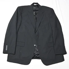 Pronto Uomo 42R Black 100% Wool Mens Blazer Sport Coat Jacket