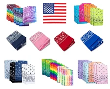 Bandanas, Scarfs, Hair Wraps, Face Masks in Paisley, Rainbow Pride, US FLAG NEW