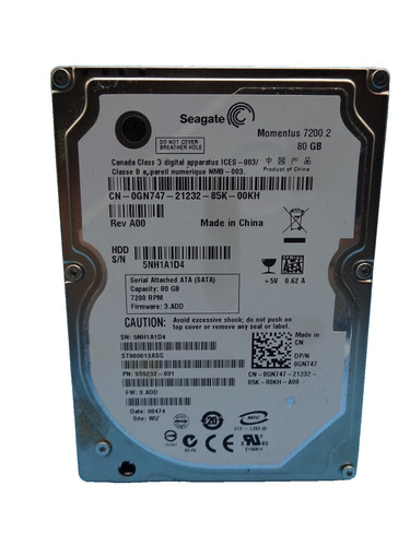 80 GB SATA SEAGATE Momentus 7200.2 ST980813ASG S/N: 5NH1A1D4 2,5 ZOLL #NFP872