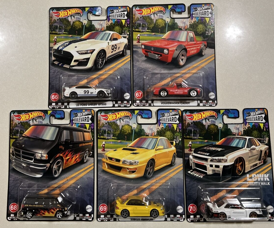 NEW 2023 HOT WHEELS BOULEVARD P CASE Shelby, Subaru,Skyline LBWK