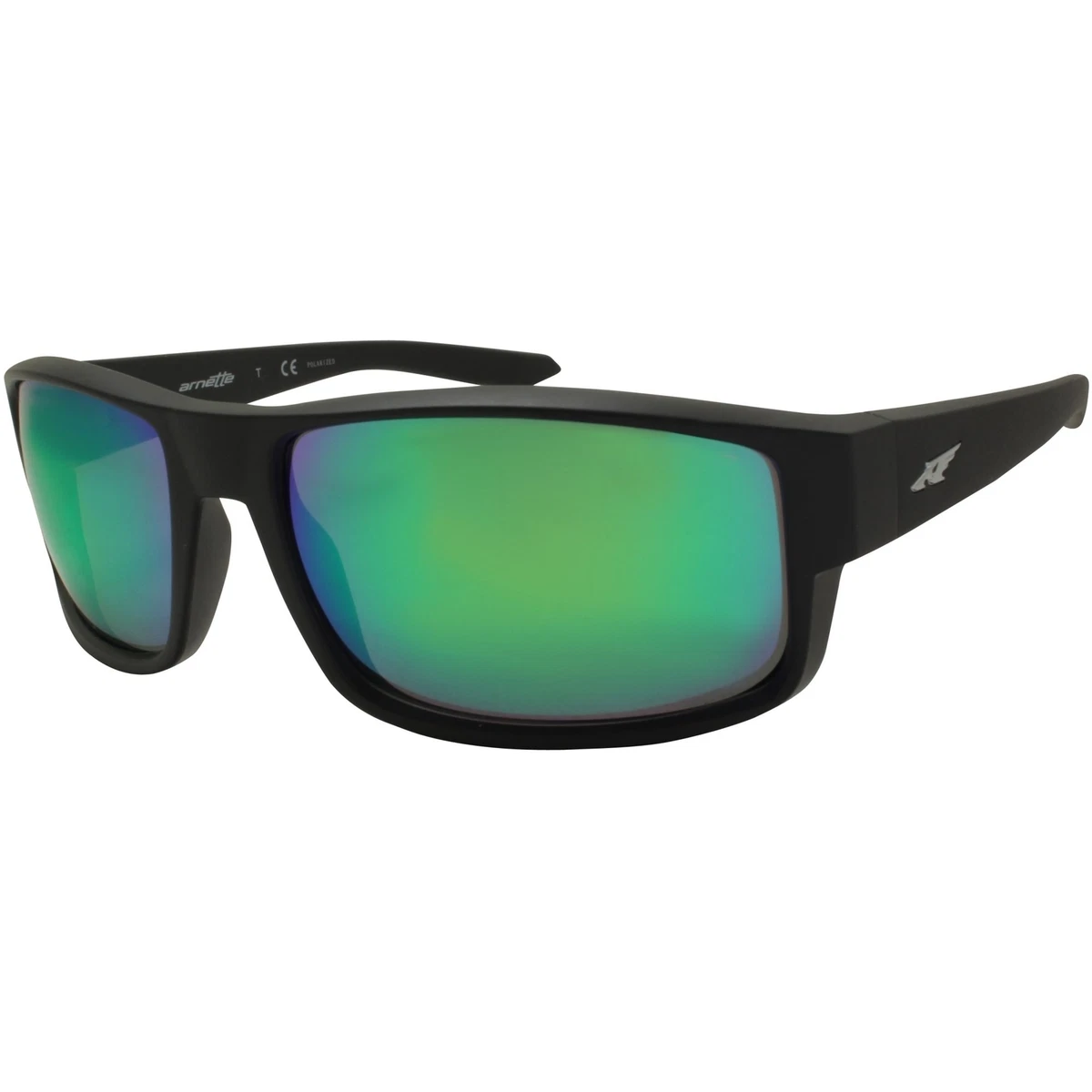 Arnette AN 4224 01 1I Polarized Boxcar Matte Black Green Lens Mens Sunglasses