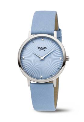 Boccia Titanium 3365-01 Damenuhr Titan hellblau Ø34mm