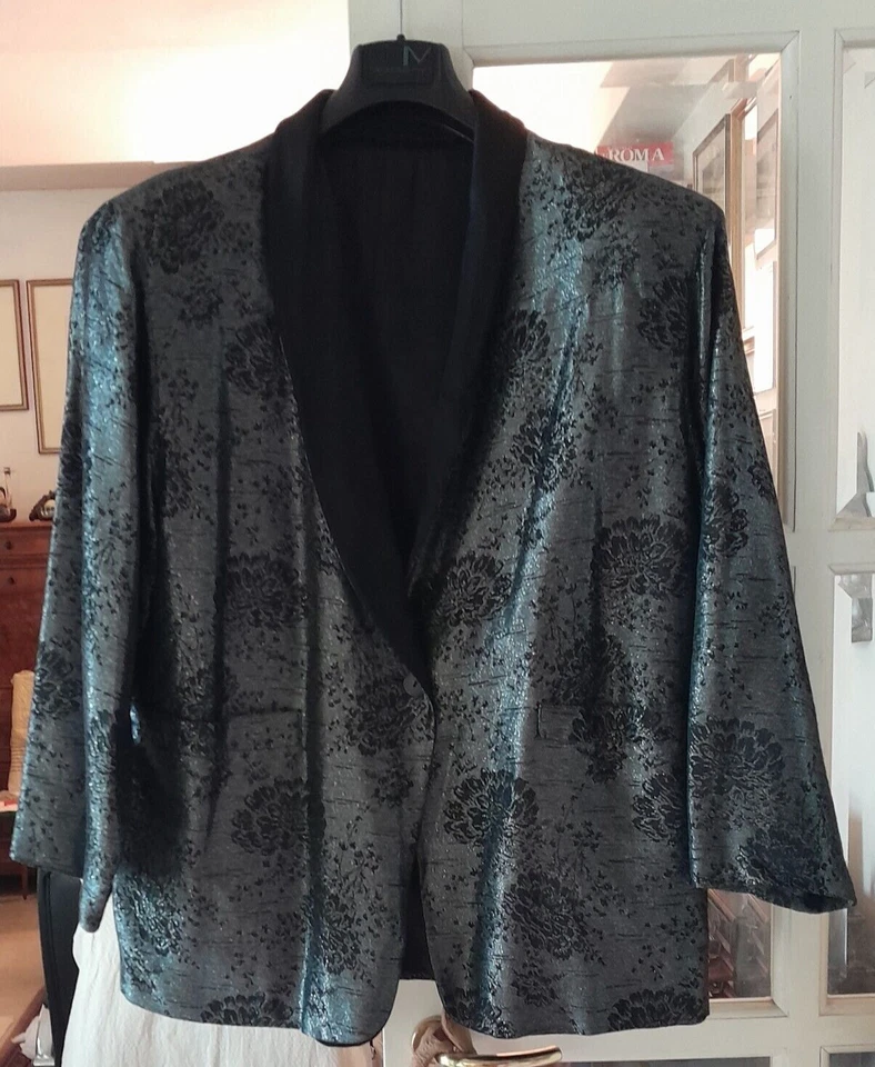 Giacca donna cerimonia/serate.Made In Italy,nero brillante Tg54 morbida, setosa. - Immagine 3 di 4
