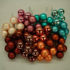 36 Pieces Vintage Glass Christmas Wire Stem 1 1/4" Ball Choose Color  50800405