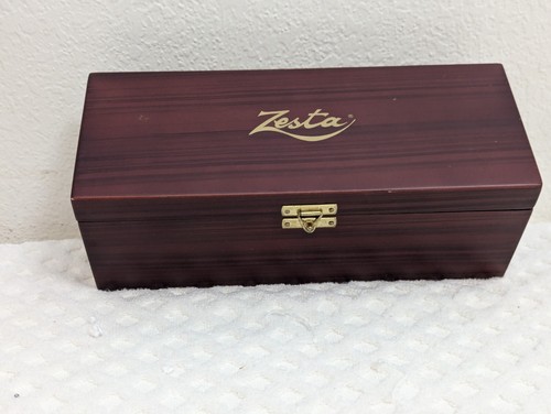 Wooden Chest by Zesta Tea Company - with 3 decorative metal containers inside
