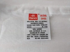 NEW Vintage Hanes 3XL White Single Stitch Blank Plain T Shirt V Neck Classic G3