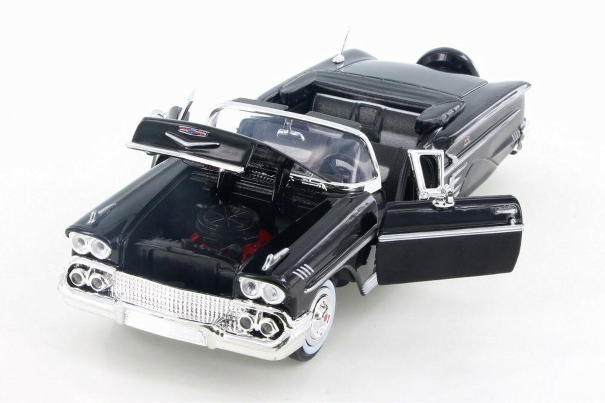 希少　シボレー　インパラ　58コンバー　ローライダー　1/24　モーターマックス モーターマックス 1958 Chevrolet Impala Convertible Black 1/24