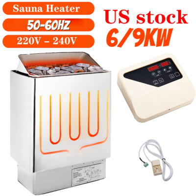 Sauna Stove,1.5M Temperature Sensor Heater Stainless Steel Dry 6/9KW SPA Room
