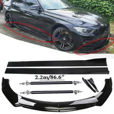 Front Bumper Lip Spoiler Side Skirts Rear Glossy Black For BMW 320i 328i 330i