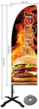 Beachflag Burger ca 300 cm Werbung Imbiss Döner Fahne Banner Pizza Currywurst 56