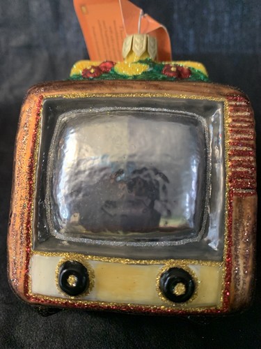 Collectible Christmas Tree Blown Glass Ornament Retro TV Television & Radio - Picture 5 of 7