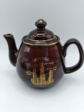 Vintage Chicago Sears Tower,Standard oil Skyline USA Small Teapot Redware