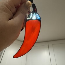 Stained Glass Red Chili Pepper Sun Catcher Ornament 5