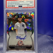 2023 Bowman Chrome Brandon Mayea Atomic Auto PSA 9 1/100 