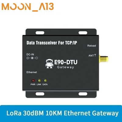 LoRa 433MHz Ethernet Gateway MQTT 30dBm DC8~28V 10km TCP UDP Transceiver Gateway