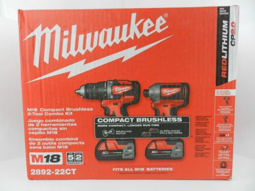 Milwaukee M18 18V Lithium-Ion Brushless Cordless Compact Drill/Impact Combo Kit
