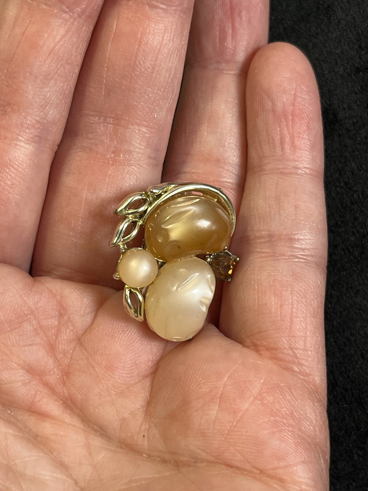 Vintage Antique Signed Coro Script Butterscotch G… - image 2