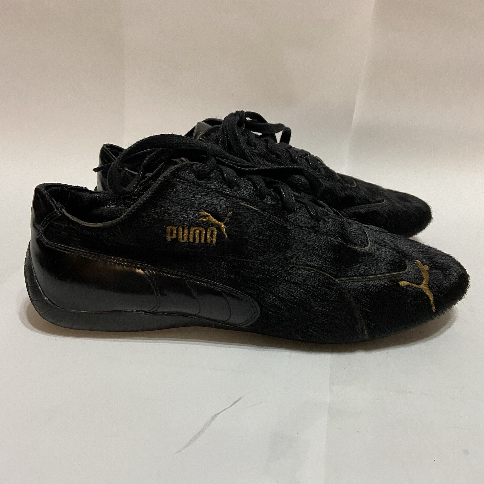 PONY Scarpe Puma uomo 10 301911 03 capelli di cavallo atletica tennis basse nero oro