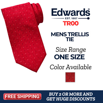 Edwards TR00 Mens 100% Silk 58 L Trellis Classic Business Modern Slim Tie