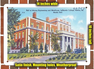 METAL SIGN - Pennsylvania Postcard - Hall of Mining Engineering and Metallurgy,