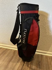 Maxfli Golf Bag Stand Carry Straps Rain Cover Red Black 