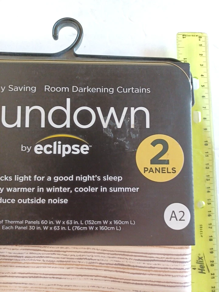 Sundown By Eclipse Room Darkening Dawson 30 英寸 X 63 英寸 2 个面板 — 第 3/4 张图片