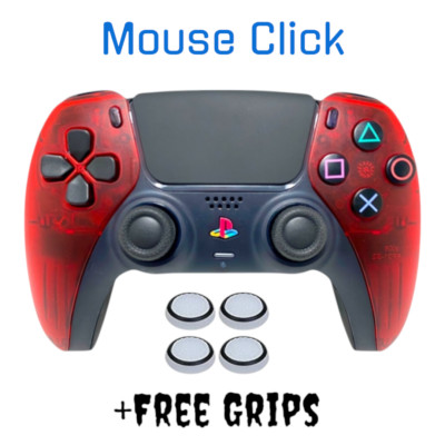 Clear Red PS5 Controller Mouse Click PlayStation 5 DualSense Retro Controller