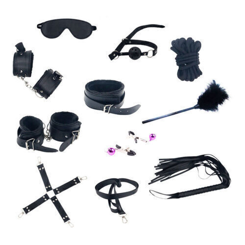 10PACK Adult Sexy BDSM Bondage Set Kit Hand Cuffs Foot cuff Whip Rope Sex SM Toy - Picture 10 of 26