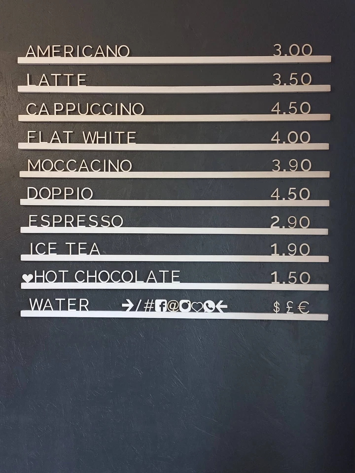 White Wooden Letter & White Wooden Rails Menu Board, Changeable Letter Board - Image 2 of 4