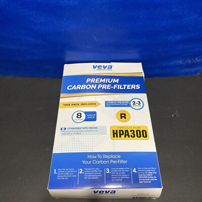 VEVA Carbon Activated Pre Filters Compatible With HPA300 Air Purifiers 8 Pack
