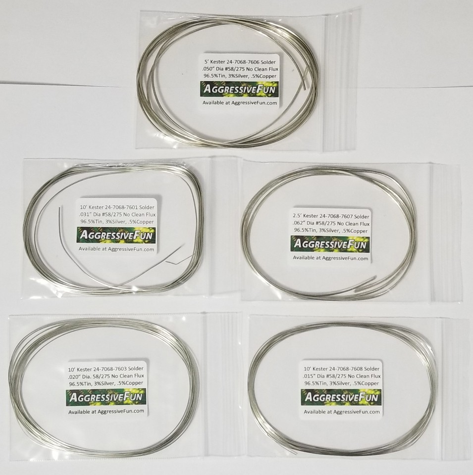 Saldatura Senza Piombo Argento Saldatura Senza Piombo Kester SAC305 - Argento 3% - Diametro 0.8mm (0.031) - 30 Piedi - Made In USA Bobina Saldatura 30 Piedi Made In Usa