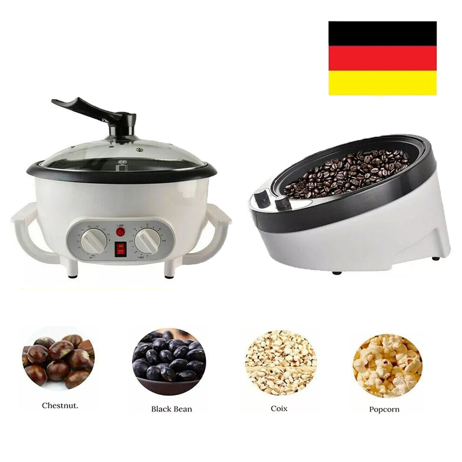 Elektrische Kaffeeröster Maschine Kaffeebohnen Nuss Röstmaschine mit Temperatur