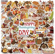 Thanksgiving Style Stickers 50pk Mix Turkey Fun Thanksgiving Theme FREE SHIPPING