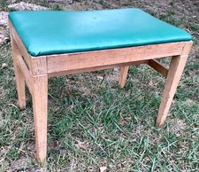 Antique Vintage Vanity Bench Stool chair seat Solid Piano Bench Wood