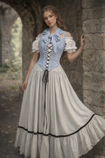 Medieval Wench Peasant Gown Renaissance Fair Spring 4PC Corset Dress Theater 701