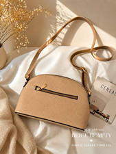Women s Small Beige Half Moon Crossbody Bag P...