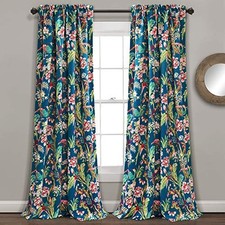 Dolores Light Filtering Window Panels, Pair, 52" 52"W x 84"L Pack of 2 Navy