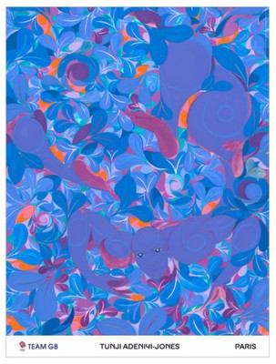 Tunji Adeniyi-Jones Blue Dive Team GB Poster