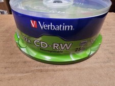 25 VERBATIM CD-RW 4X-12X High Speed 700MB Rewritable Disc