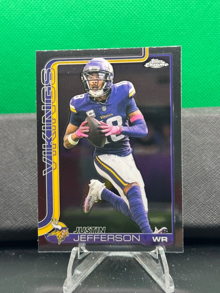 00s WANTED パープル レザー サイドジップ ブーツ US8.5M Justin Jefferson #195, Minnesota Vikings - 2025 Topps Chrome