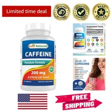 Natural Energy with 200mg Caffeine Pills - 120 Count, Sugar-Free Formula