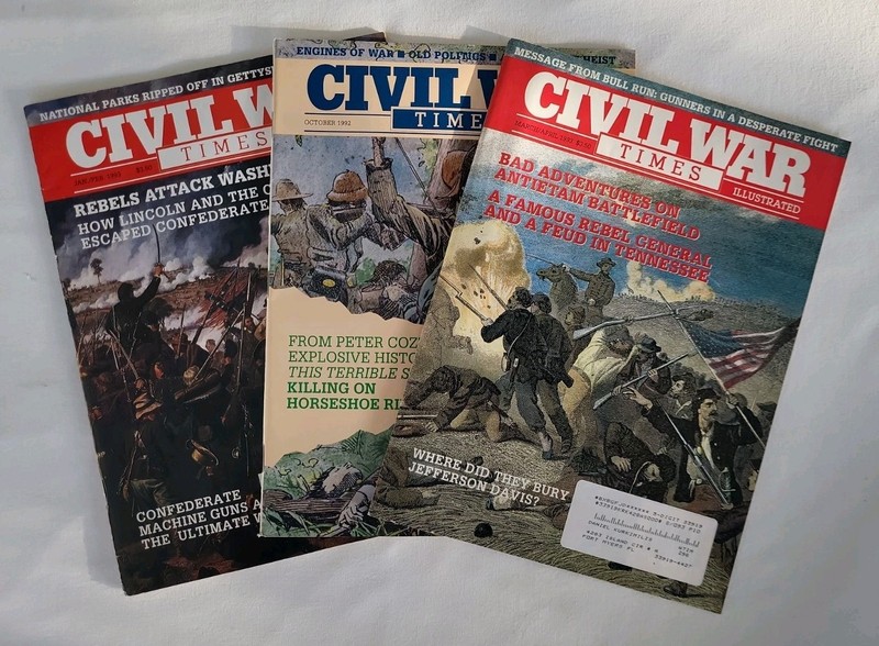 Lot of 3, Vintage, Civil War Times Magazines,  1992 & 1993. Military, Battles.